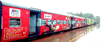 Advertising in Ernakulam Intercity Express Train, Bangalore ⇄ Ernakulam