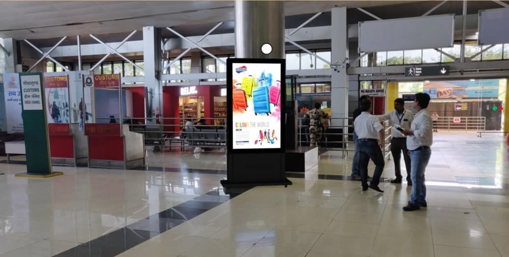 Pune Airport- Arrival Area Advertising-Digital Screen - Opposite First Pillar