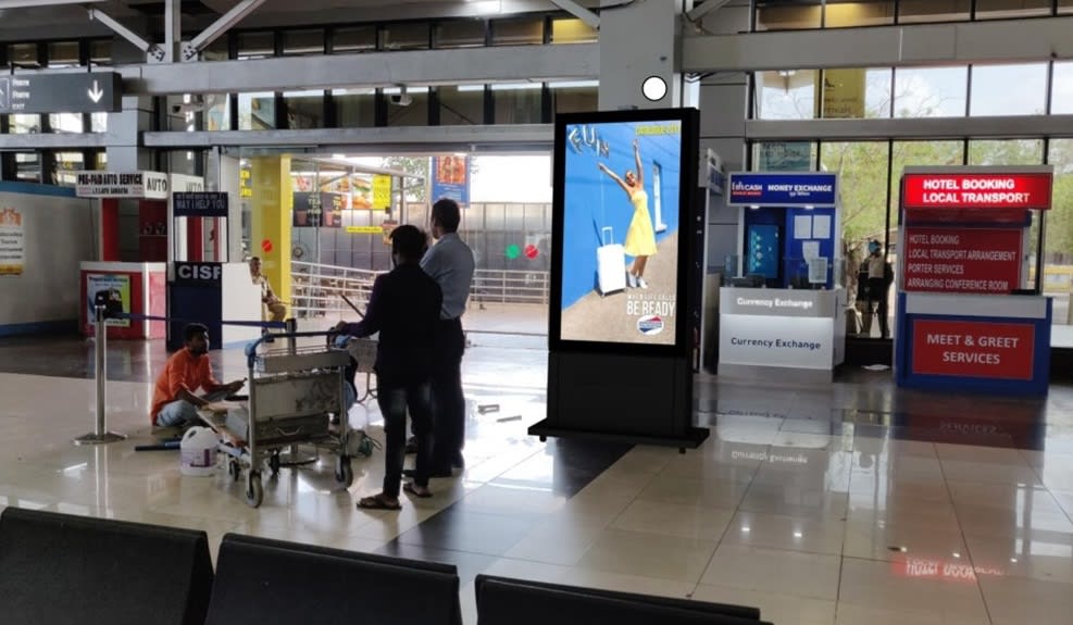 Pune Airport- Arrival Area Advertising-Digital Screen - Last Pillar towards Exit