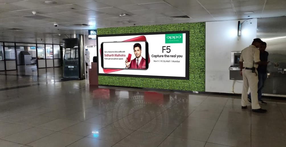 Pune Airport- Arrival Area Advertising-Back Lit Wall Signage - Washroom Wall facing Arrival Area - 12 W x 6 H Ft