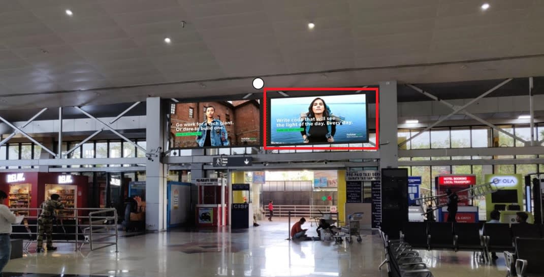 Pune Airport- Arrival Area Advertising-Back Lit Panel - Above wall Exit gate - 12 W x 4 H Ft