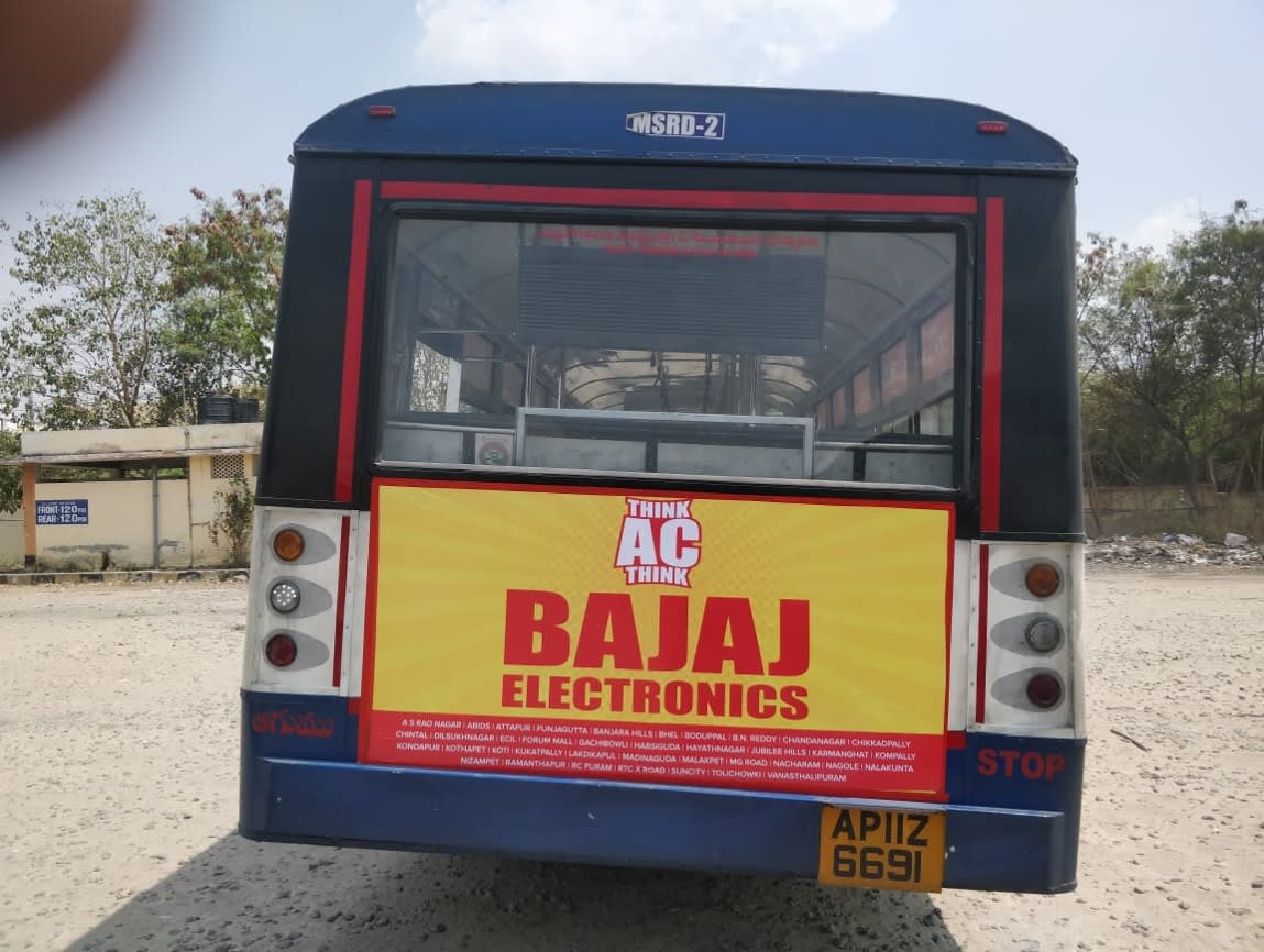 Non AC Bus - Hyderabad-Metro Bus Advertising - Back Side