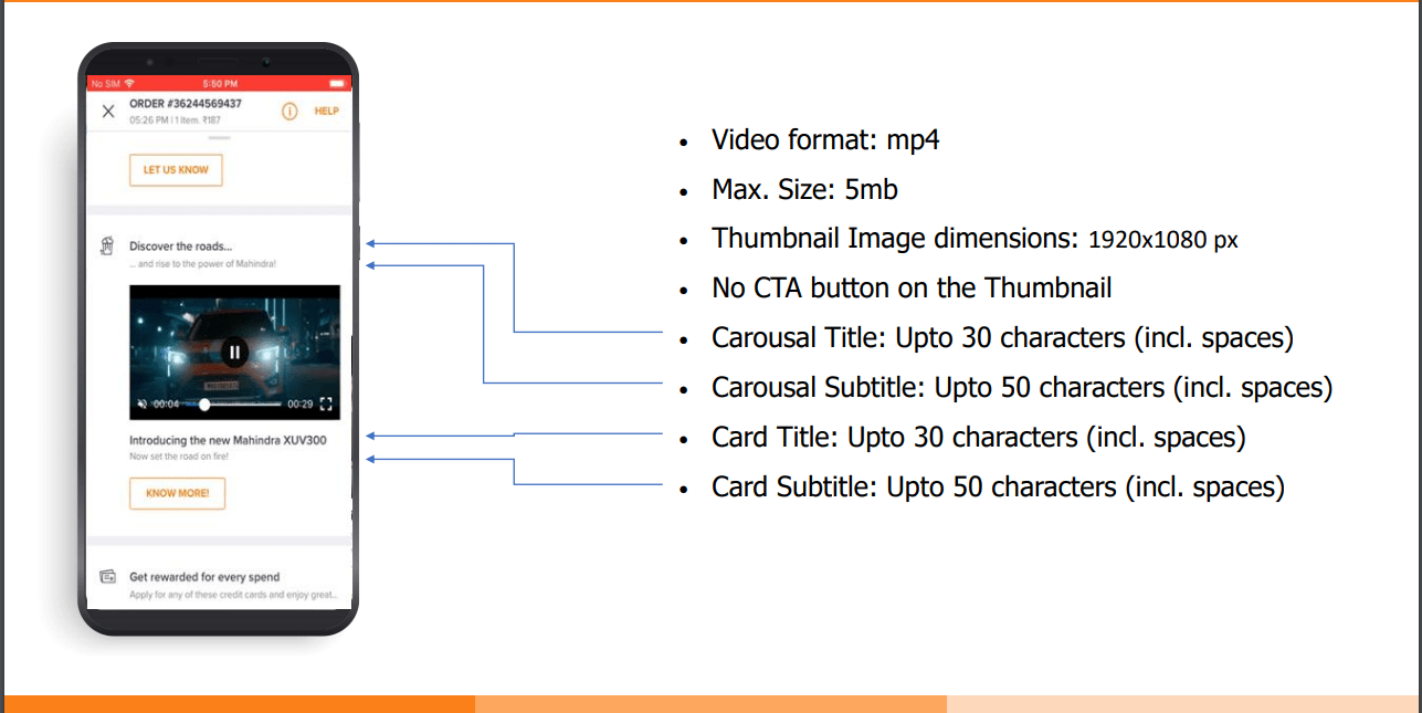 Swiggy  - Video Advertising - Dimensions and Specifications