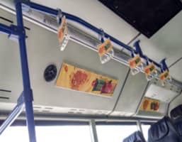 Bangalore Airport-Tarmac Coach - Interior Advertising-Grab Handles and Static Panel