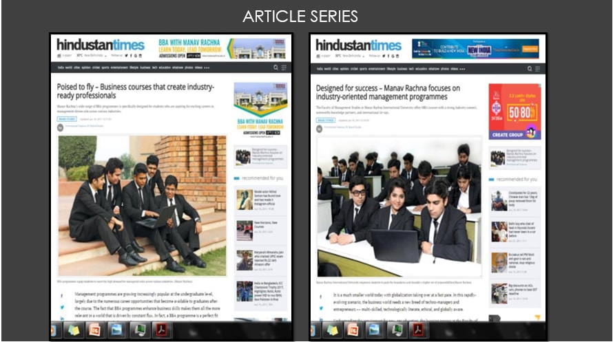 Hindustan Times, Website - Article Advertising
