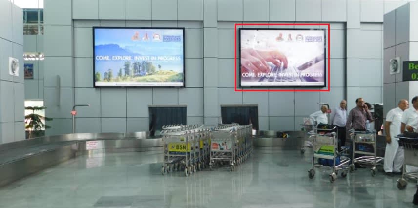 Arrival Area - Baggage Claim Wall (Facing Opposite Of Arrival Entry Gate) - 12 x 8 ft - Back Lit Panel