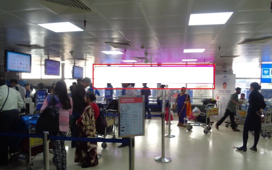 Departure Area - Between indigo check in counter  - 20 x 3 ft - Back Lit Panel