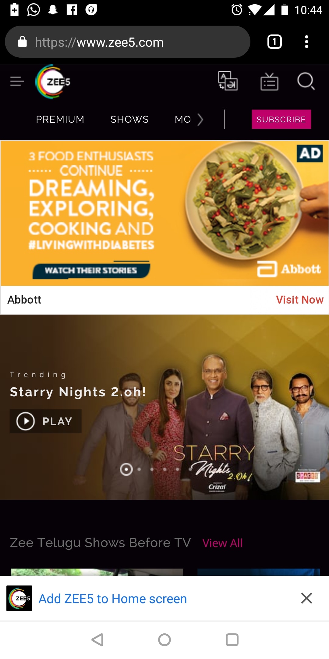 Zee5 App - Banner Advertising