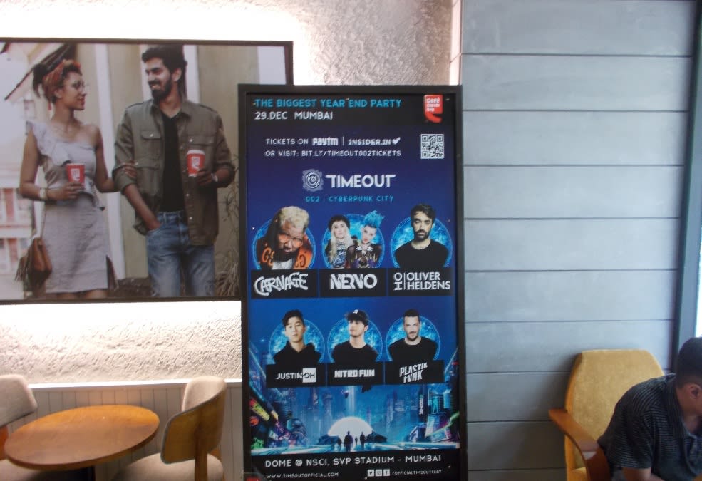 Standee Popular Media Advertising in Cafe Coffee Day