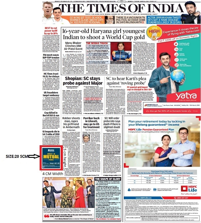 Times Of India Bangalore-Pointer Advertising-Option 1