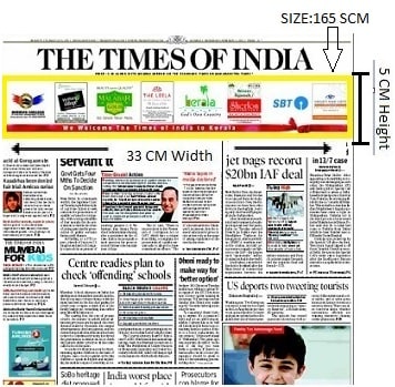 Times Of India, Mumbai, English Newspaper- Skybus Advertising- Option 1