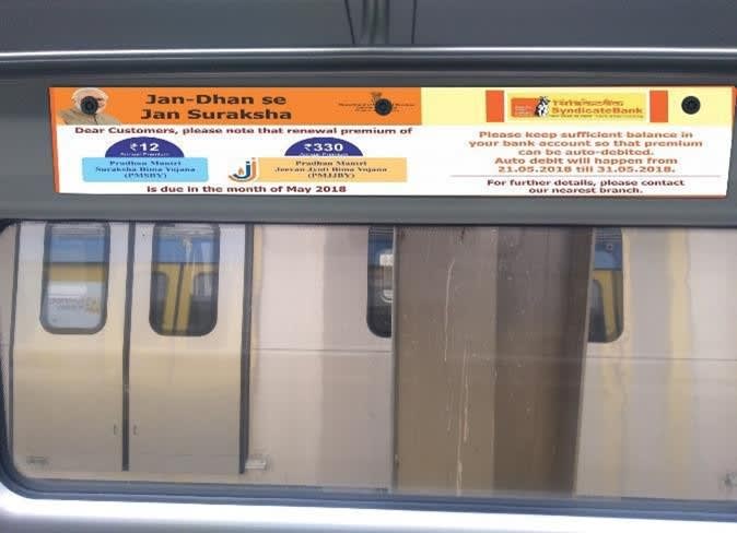 Metro Train - Hyderabad-Interior Train Advertising-Panel Above the  Window