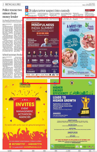 Eenadu, East Godavari, Telugu Newspaper - Custom Sized Advertising Option - 3