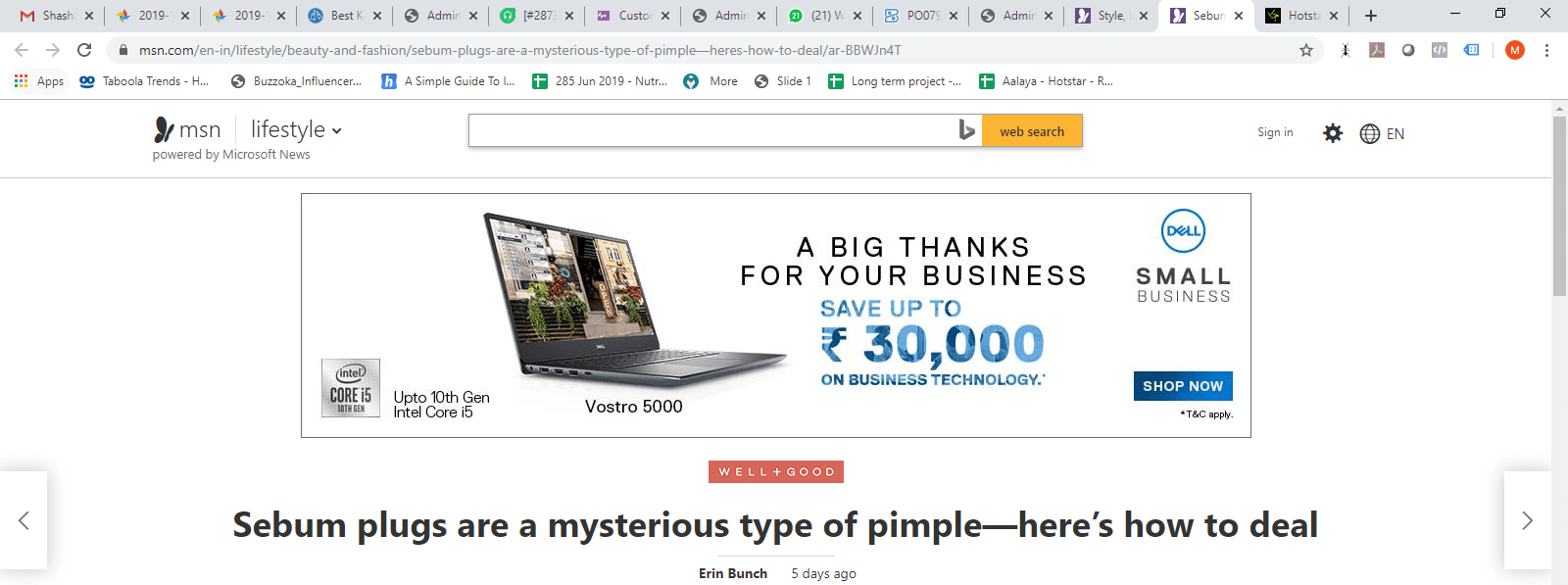 Roadblock Ad on Article Page