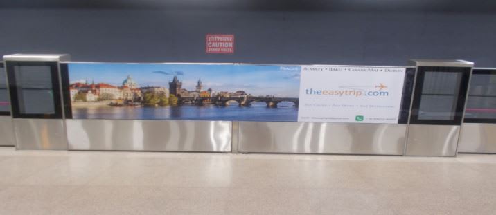 Delhi Metro Station - Yellow Line - Ambient Lit Panel Advertising - 16 x 3 Ft - Reference Image - On Platform