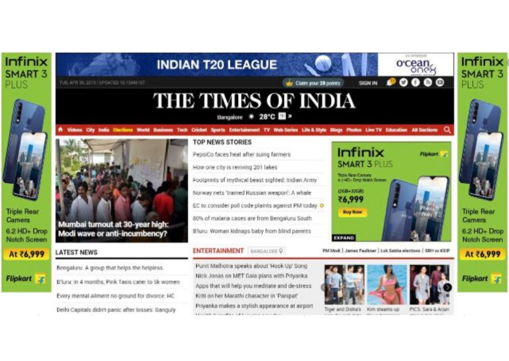 Times of India - Roadblock Advertising - Option 1