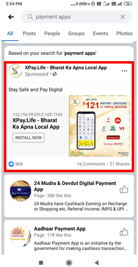 Facebook- App Install Advertising-Option 1