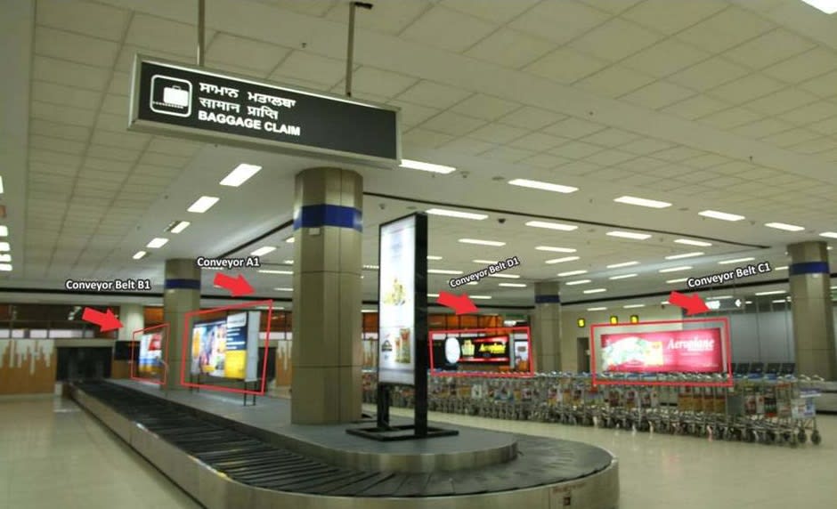 Domestic- Arrival Baggage Belt Area-Baggage Belt (Front Side)- 15 W x 4 H Ft