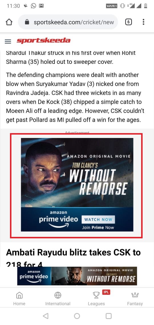 Sportskeeda 300x250 Roadblock Advertising