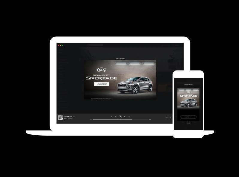 Spotify Mobile Overlay Banner Advertising