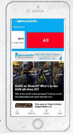 Cricinfo Scorecard Carousel Advertising