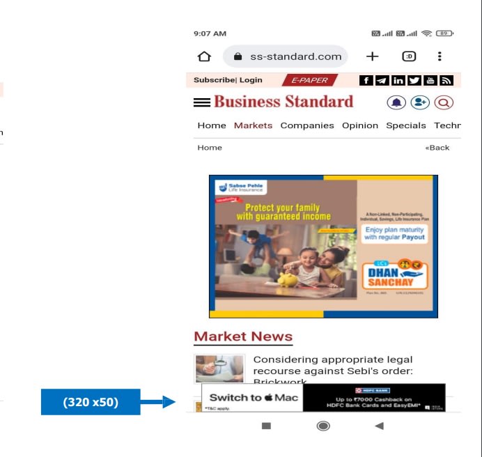 Business Standard - Banner Advertising