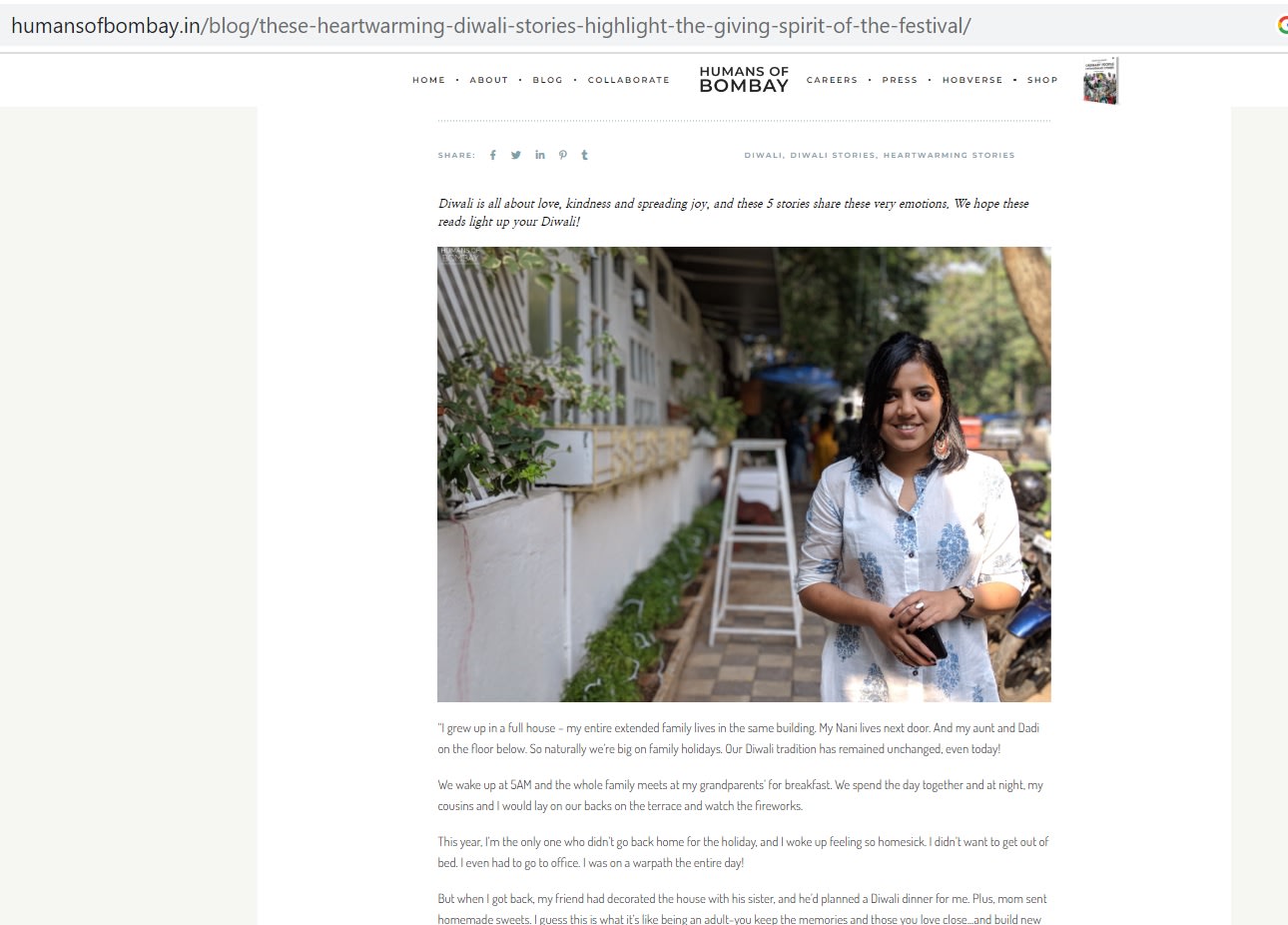 Humans of Bombay Article Advertising