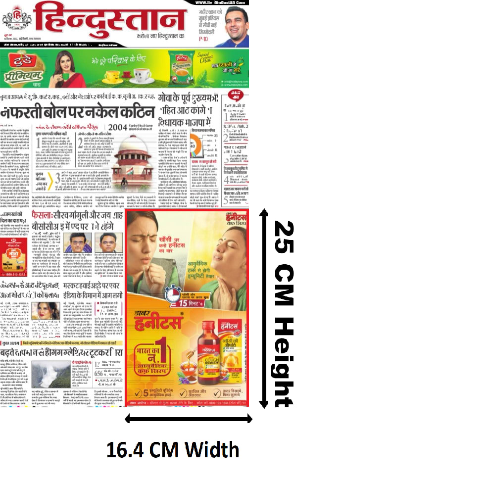 Quarter Page Popular Media Advertising In Hindustan Hindi Uttar Pradesh Hindi Newspaper