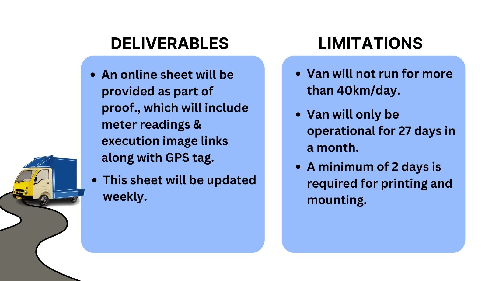 Deliverables and Limitations