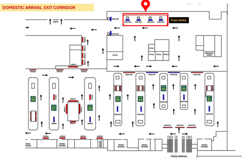 Terminal 1 - Domestic Arrival, Exit Corridor