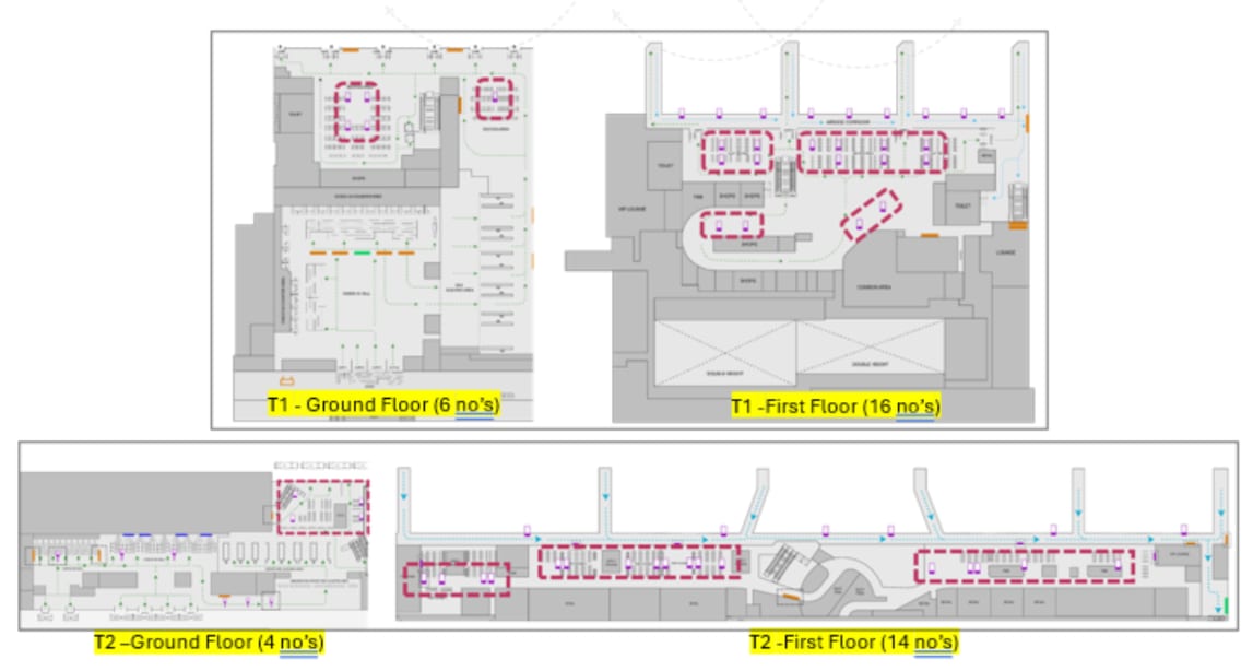 Terminal 1 & 2 - Domestic & International Departure Security Hold Area