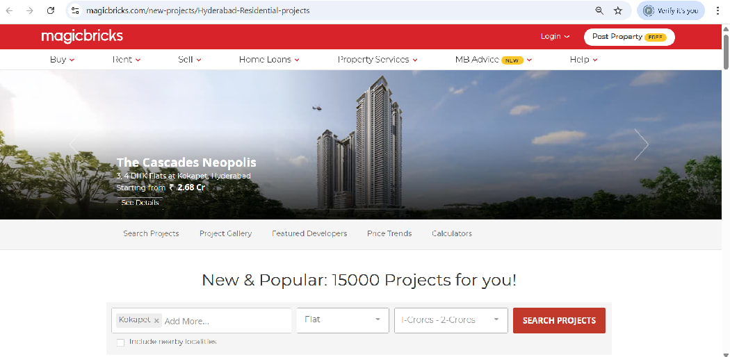 Project Centerpiece - New Project Page